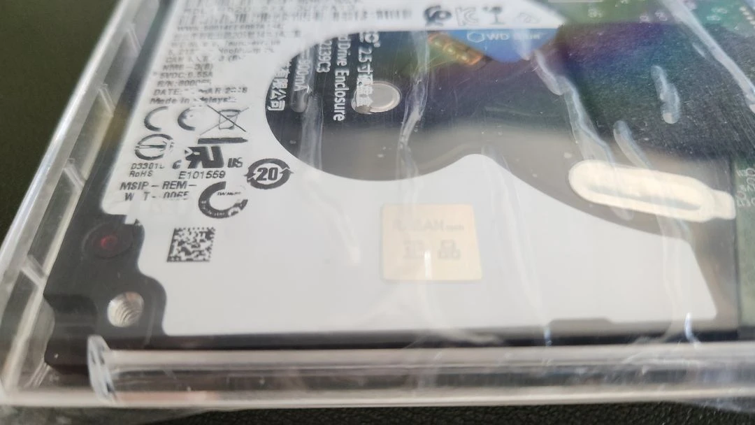 WD BLUE 2TB 2.5 WD20SPZX HDD & 오리코 투명케이스 포함 이미지