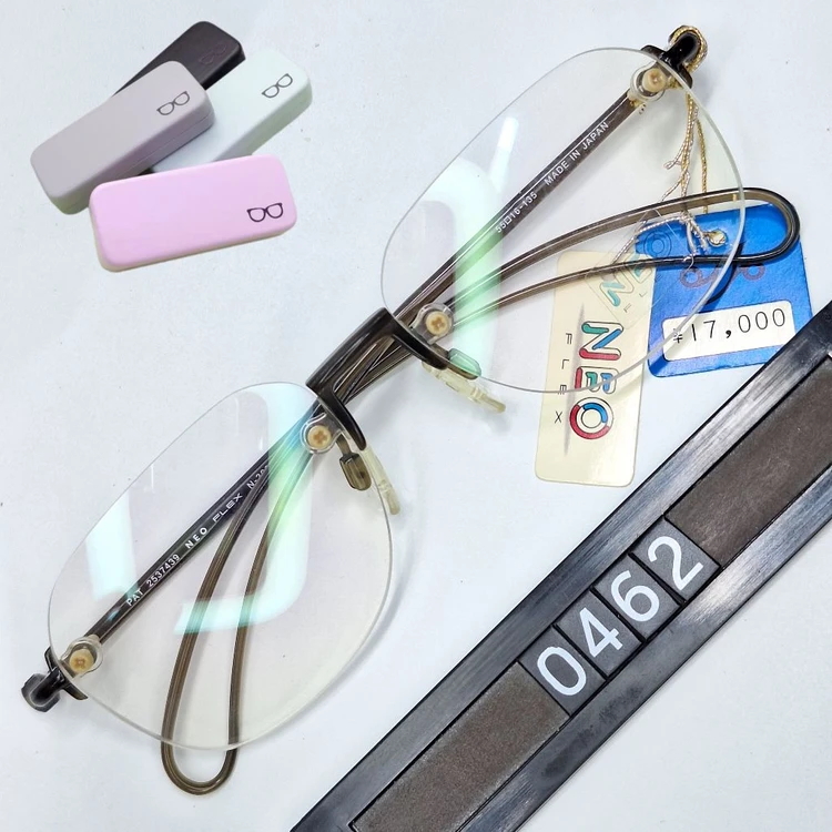 5g 초경량 NEO FLEX N-302-6 무테 안경테 55mm 라이트그레이 일본 빈티지 데드스톡 미사용 레트로 이미지