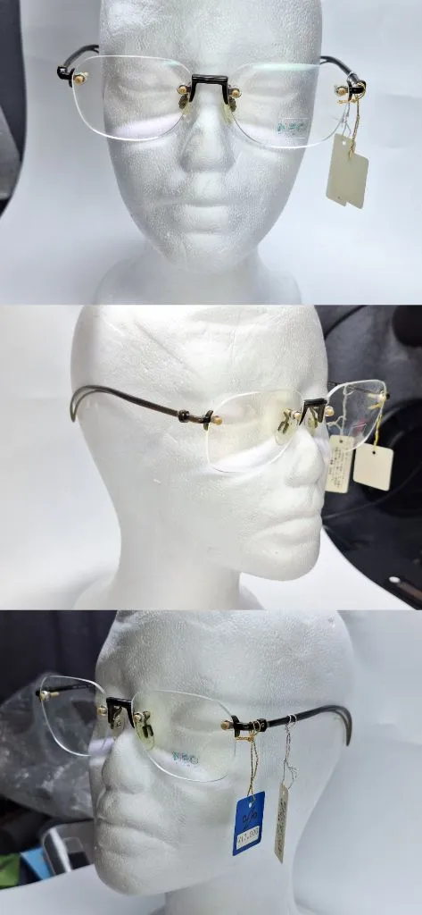 5g 초경량 NEO FLEX N-302-6 무테 안경테 55mm 라이트그레이 일본 빈티지 데드스톡 미사용 레트로 이미지