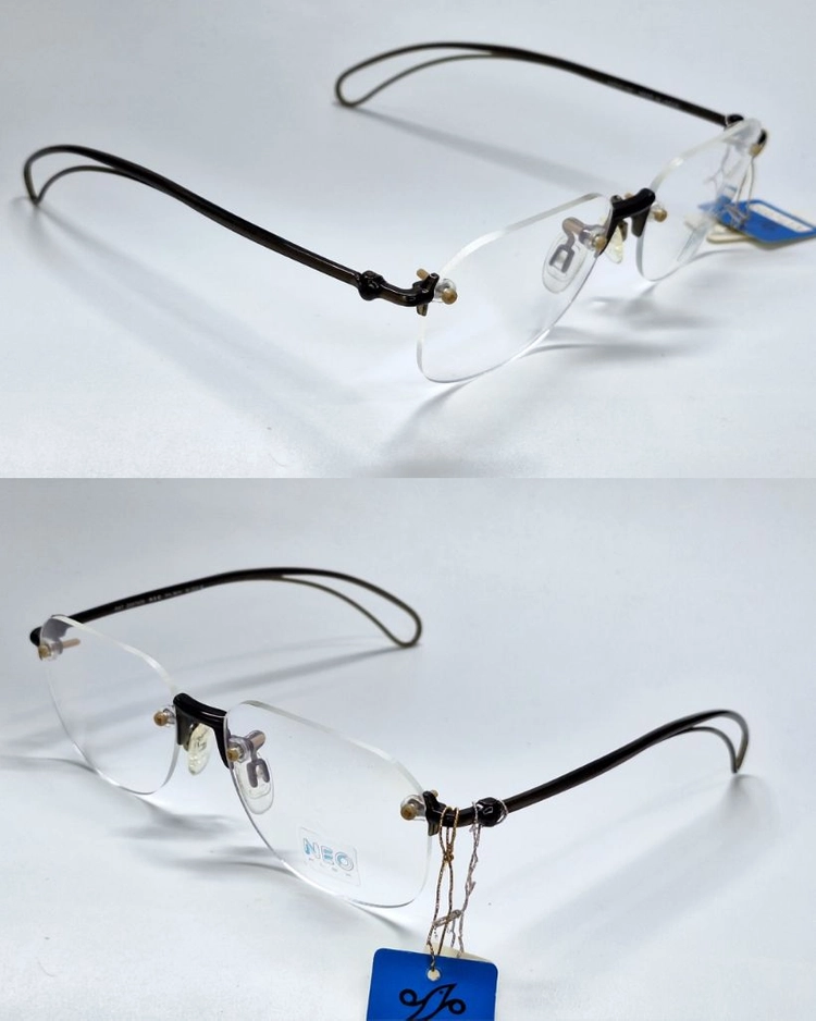5g 초경량 NEO FLEX N-302-6 무테 안경테 55mm 라이트그레이 일본 빈티지 데드스톡 미사용 레트로 이미지