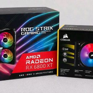 ROG STRIX RX6800 XT 그래픽카드 , 커세어 H115i CPU 수냉 쿨러 이미지