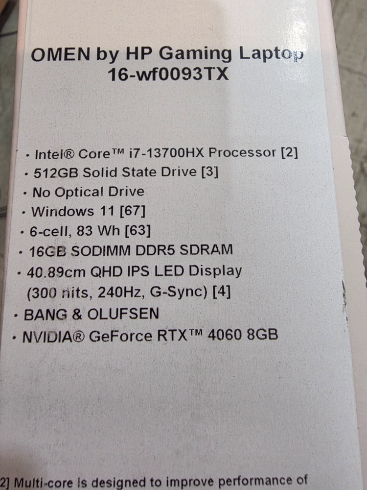hp 오멘 16-wf0093tx 게이밍 노트북 I7 13700hx rtx4060 이미지