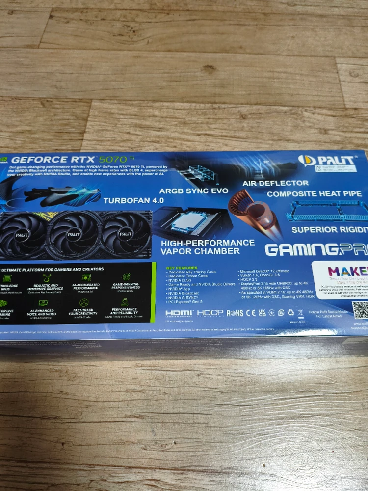 팰릿 RTX 5070 Ti 게이밍프로 그래픽카드 이미지