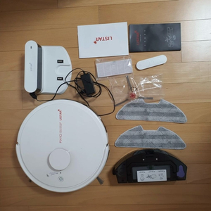 리스타 RX10 로봇청소기 화이트 청소 로봇 로보킹 로보락 본체, 충전 스테이션, 리모컨, 먼지통, 물걸레 등 이미지
