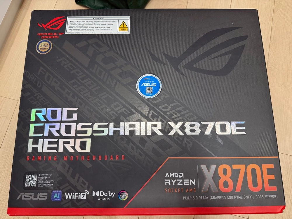 ASUS x870e hero 판매합니다 이미지