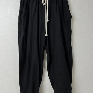 까로 린넨 와이드 팬츠 블랙 XL 여름 밴딩 와이드팬츠 새상품 이미지