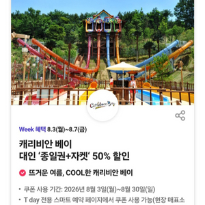 캐리비안베이 대인종일권자켓 50%할인 2장 이미지
