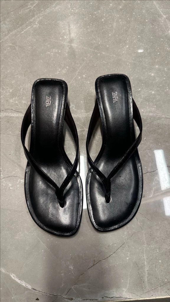 자라 블랙 웨지힐 샌들 39 (245-250) 이미지