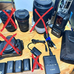 캐논 L렌즈(16-35mm) +캐논정품배터리 4개 +플래시 풀세트 이미지