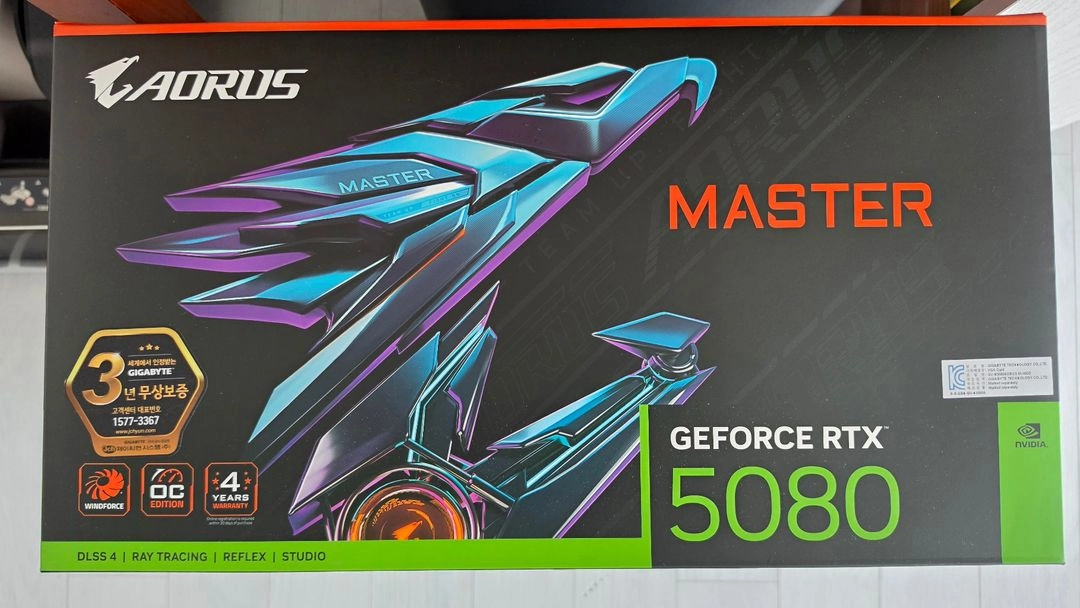 기가바이트 RTX 5080 AORUS MASTER 미개봉 새제품 이미지