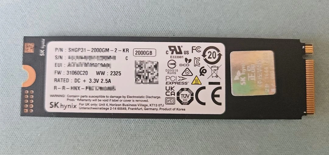 국내 보증) SK하이닉스 P31 2TB SSD 이미지