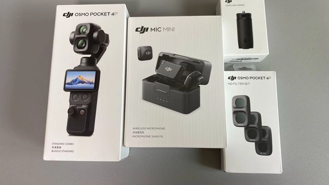 오즈모포켓 4P 스탠다드 콤보 + DJI MIC mini 세트 + 3종 ND필터 + 삼각대 판매합니다. 이미지