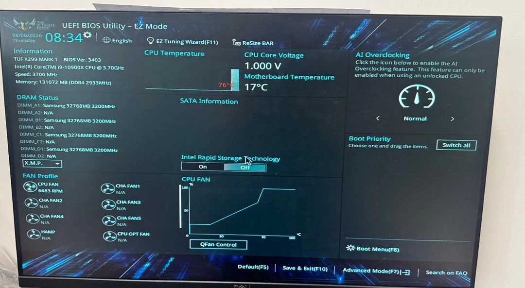 인텔 I9-10900X CPU, TUF X299 MARK 1 보드셋 이미지