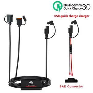 SAE 오토바이 휴대폰 충전기 듀얼 USB QC3.0 고속 충전 이미지