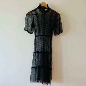 [정품] H&M DIVIDED 블랙 도트 시스루 원피스 XS사이즈 이미지