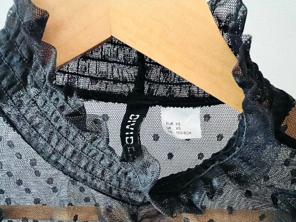 [정품] H&M DIVIDED 블랙 도트 시스루 원피스 XS사이즈 이미지