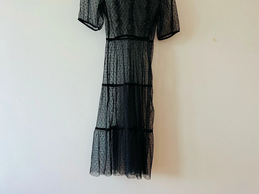 [정품] H&M DIVIDED 블랙 도트 시스루 원피스 XS사이즈 이미지