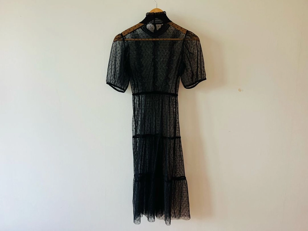 [정품] H&M DIVIDED 블랙 도트 시스루 원피스 XS사이즈 이미지