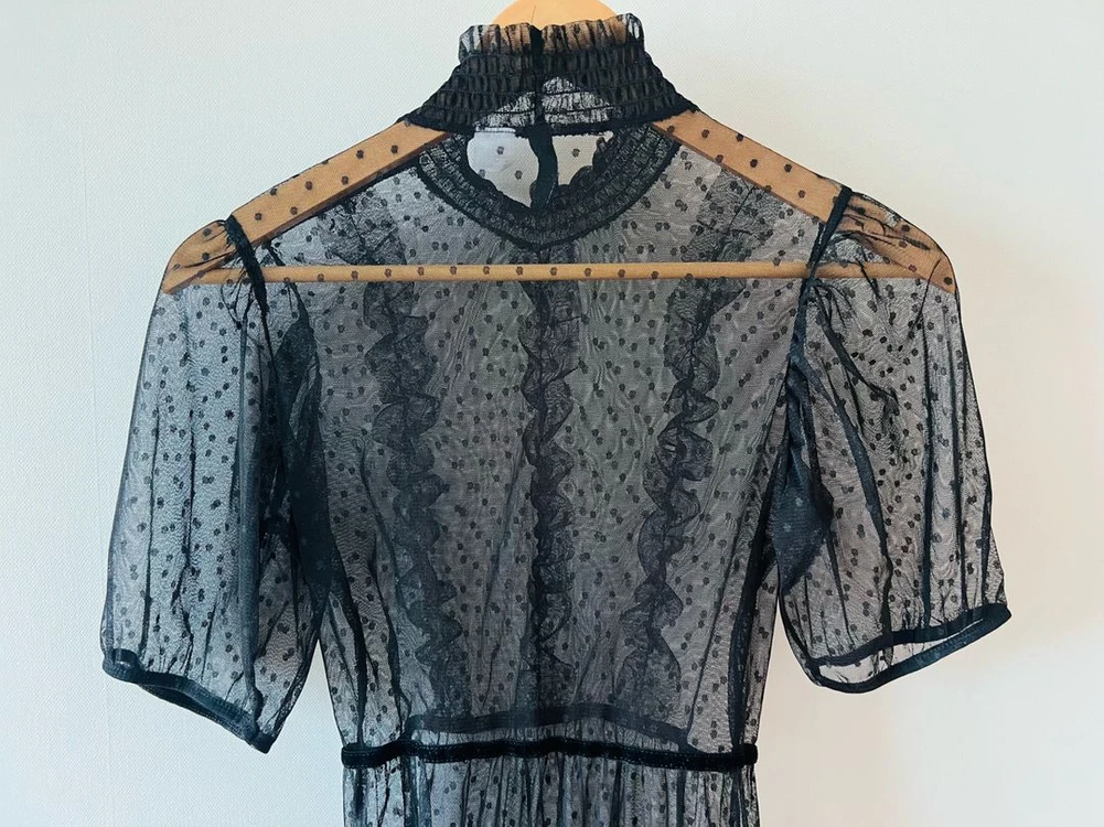 [정품] H&M DIVIDED 블랙 도트 시스루 원피스 XS사이즈 이미지