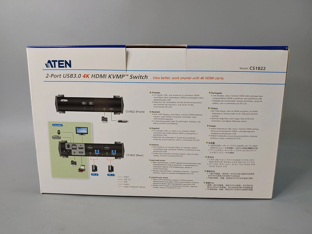 ATEN 2포트 USB 3.0 4K HDMI KVMP 스위치 CS1822 이미지