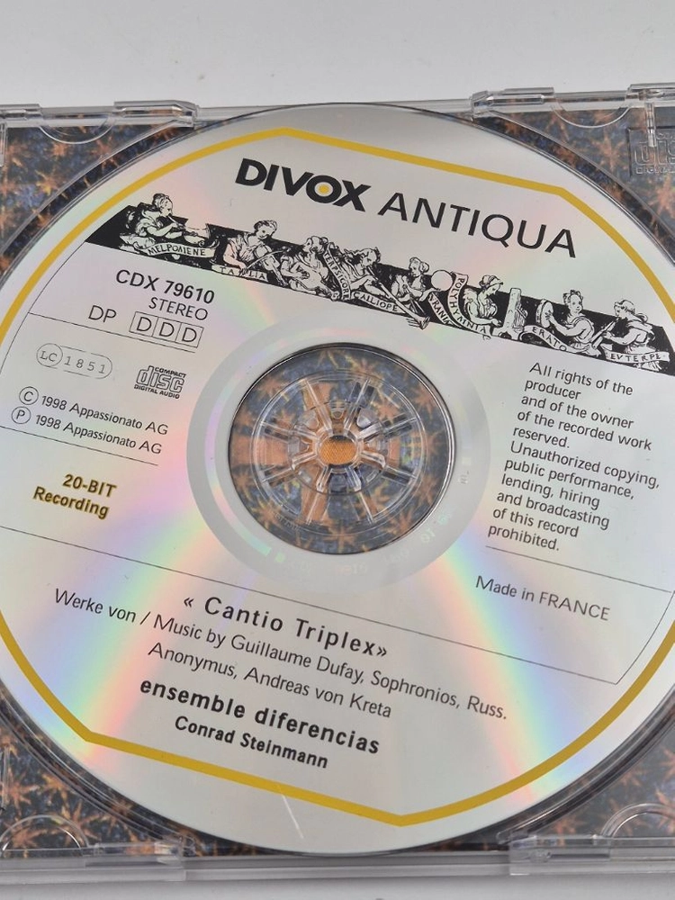 뒤파이 Dufay Cantio Triplex 리코더 고음악 시대악기 DIVox 수입 클래식 CD 이미지