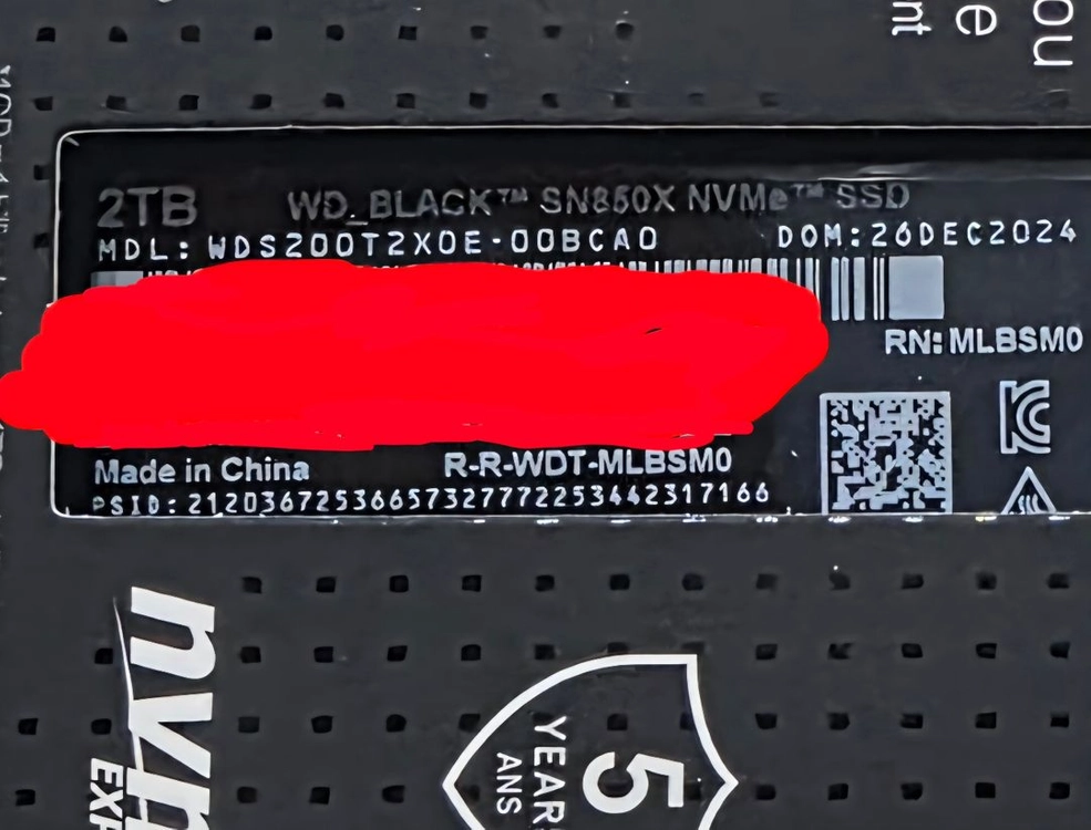 WD BLACK SN850X NVMe SSD 2TB 새제품 이미지
