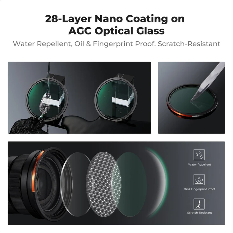 K&F Concept 72mm NANO-X 마그네틱 3종필터 ND2-32&CPL&블랙미스트1/4 (새상품) 이미지