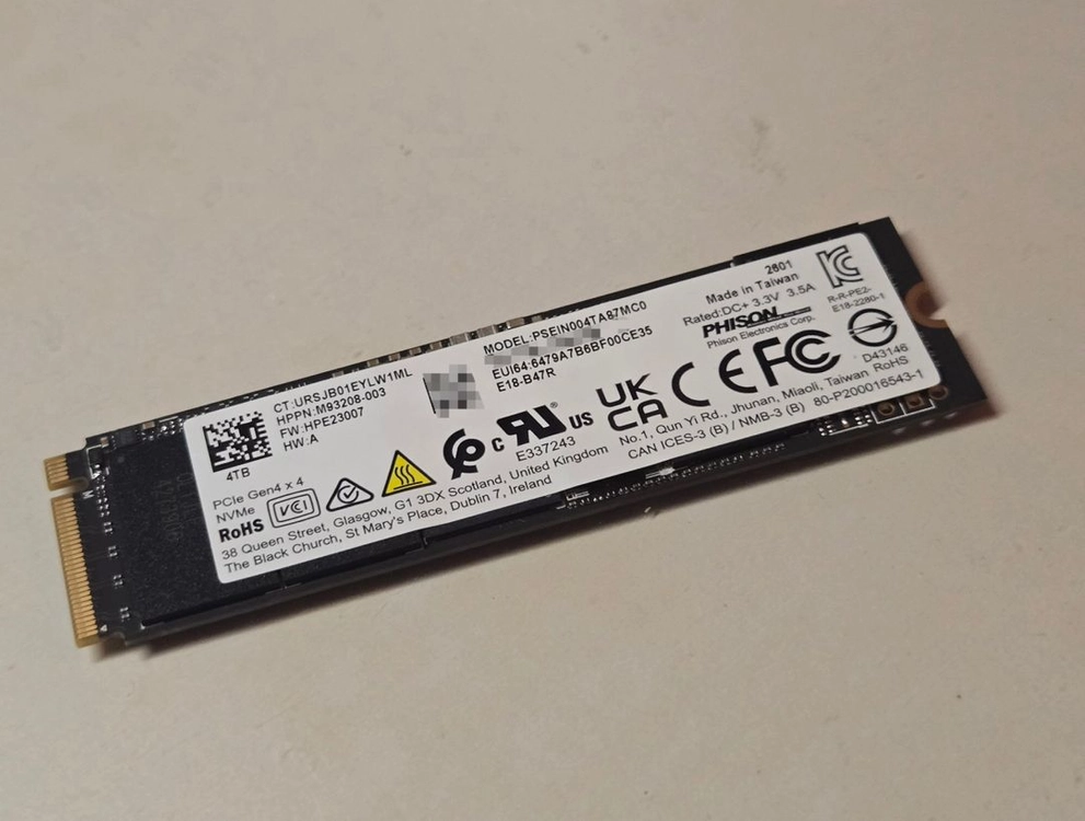 파이슨 PHISON 4TB 7600MB/s(PM9A1 990PRO SN850X P41 P51 P3 Plus 대체재) 이미지