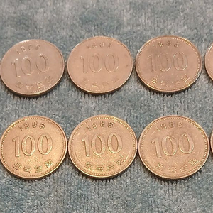 1986년 100원 동전 10개 일괄 이미지