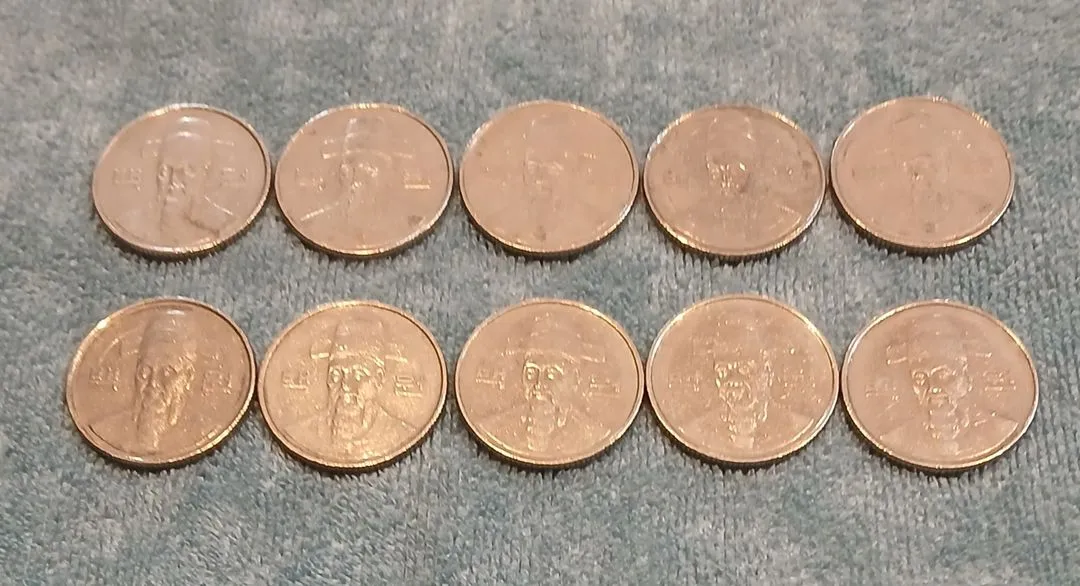 1986년 100원 동전 10개 일괄 이미지