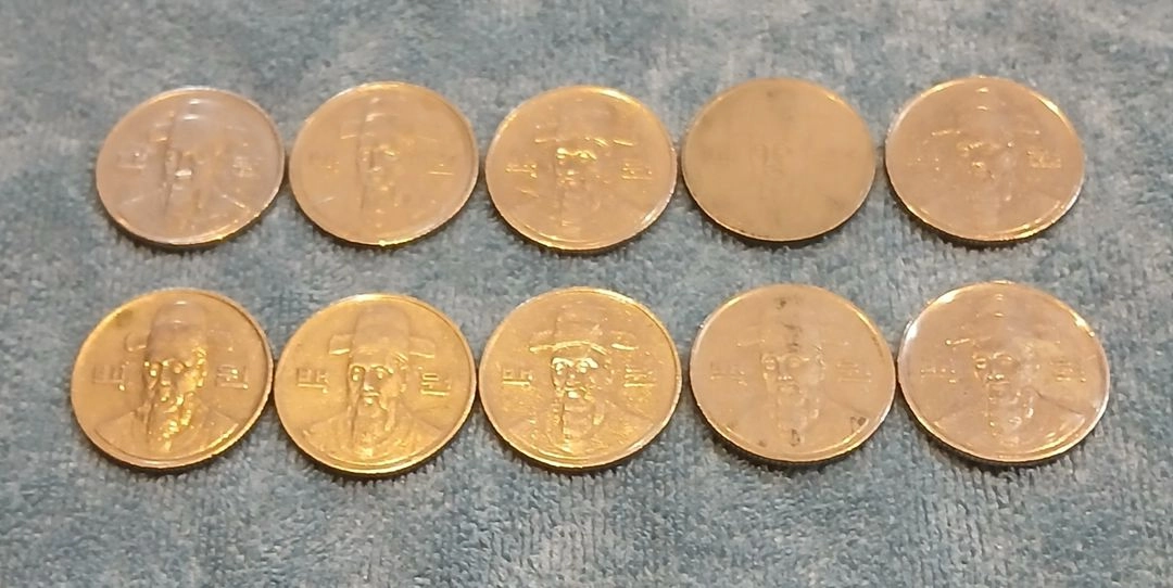 1988년 100원 동전 10개 일괄 이미지