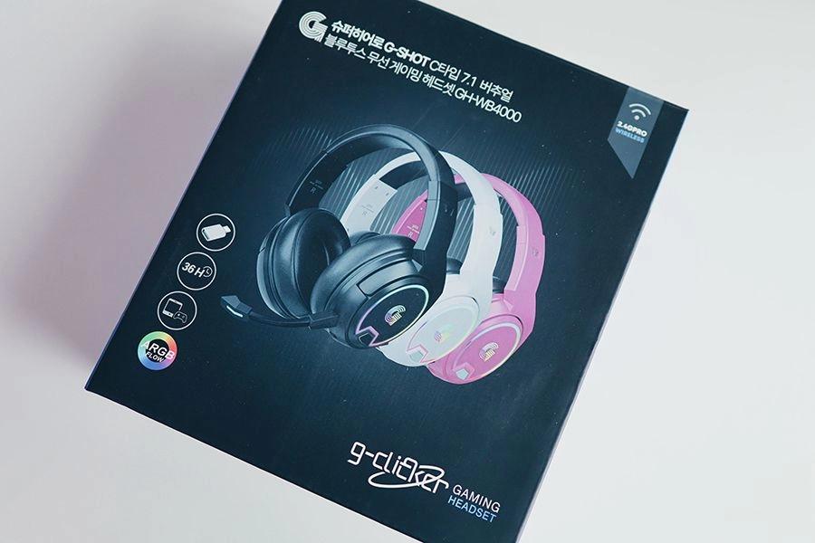 지클릭커 슈퍼히어로 GH-WB4000 화이트 무선 게이밍 헤드셋 이미지