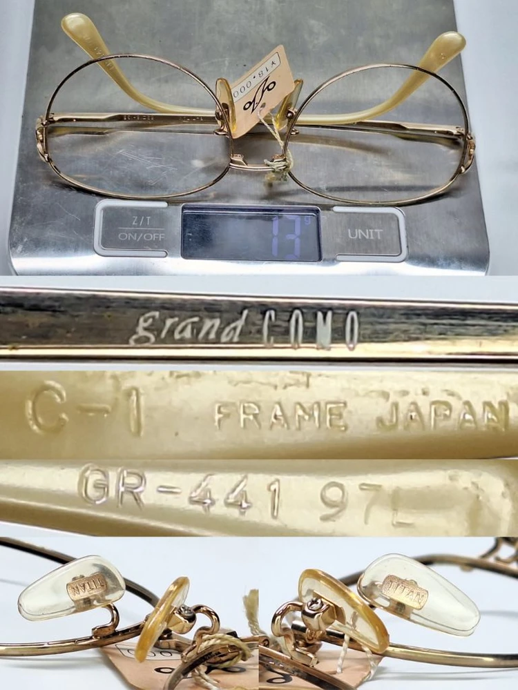 코모 grand COMO GR-441 안경테 52mm 골드 여성용 일본 빈티지 데드스톡 수입 패션 아이웨어 레트로 이미지