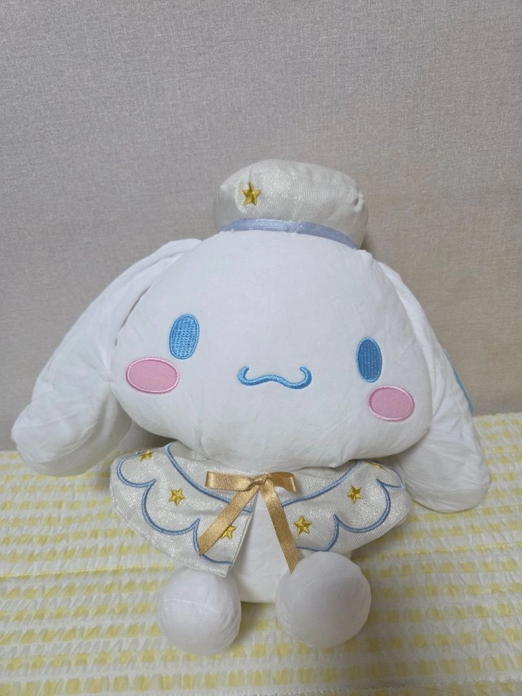 산리오 마린룩 시나모롤 골드 화이트 중형 봉제 인형 30cm 이미지