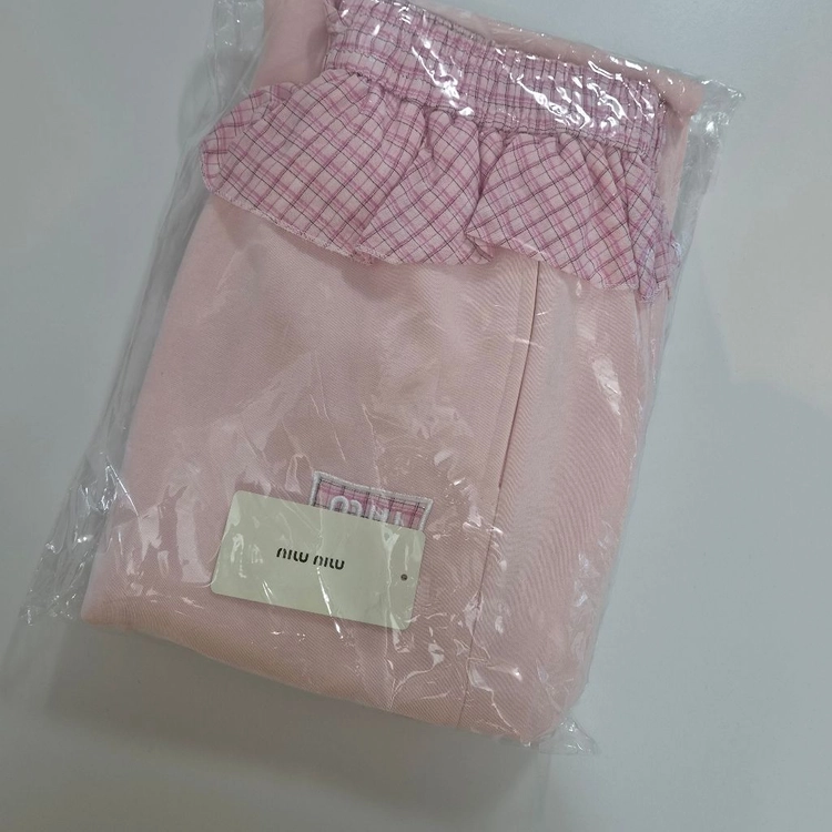 ㅁㅣ우 프릴 베이비핑크 바지 이미지