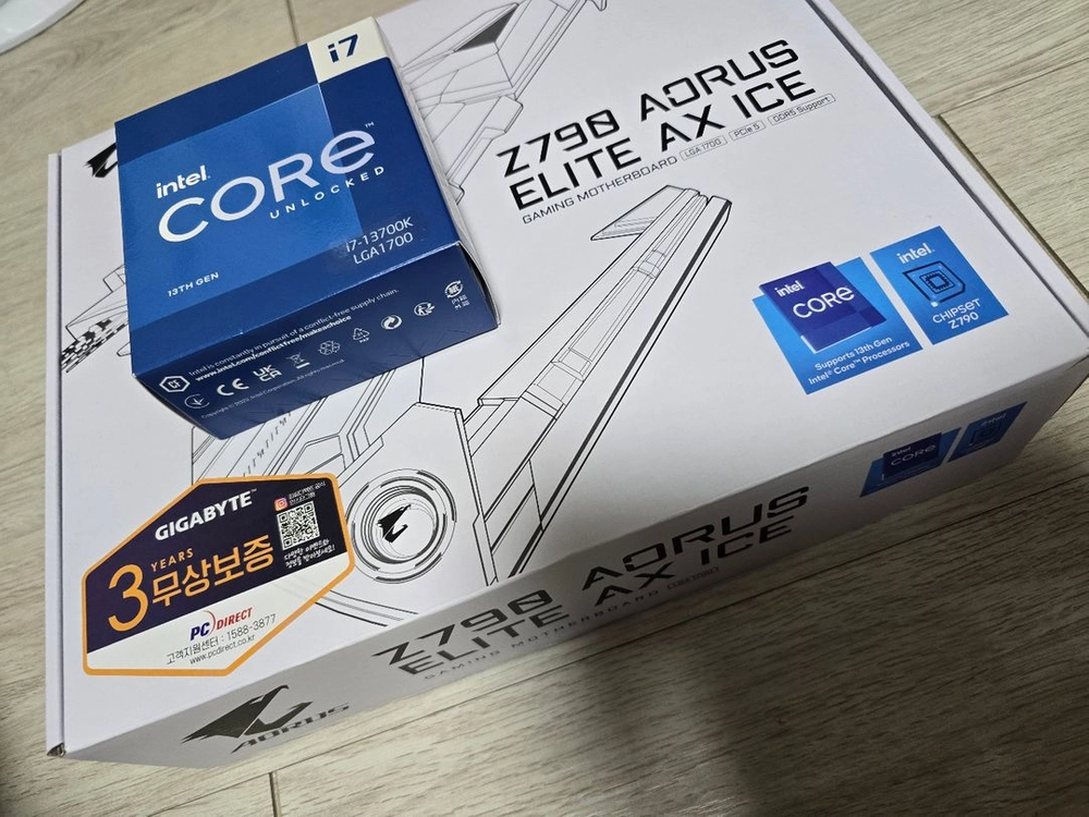 인텔 13700K CPU 기가바이트 Z790 어로스엘리트 AX ICE 메인보드 - 안심되는 중고거래