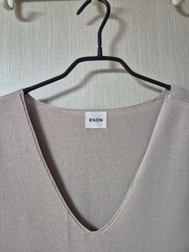 RAON 라온 브이넥 니트 반팔니트 여성 이미지