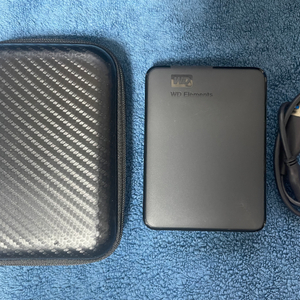 WD 외장하드 엘레멘츠 / 4TB, 블랙, 케이블+파우치 포함 이미지