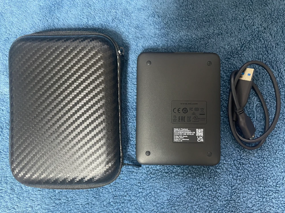 WD 외장하드 엘레멘츠 / 4TB, 블랙, 케이블+파우치 포함 이미지