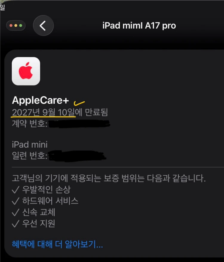 아이패드 미니 A17(미니 7세대) 128GB WiFi (에케플 가입) 이미지