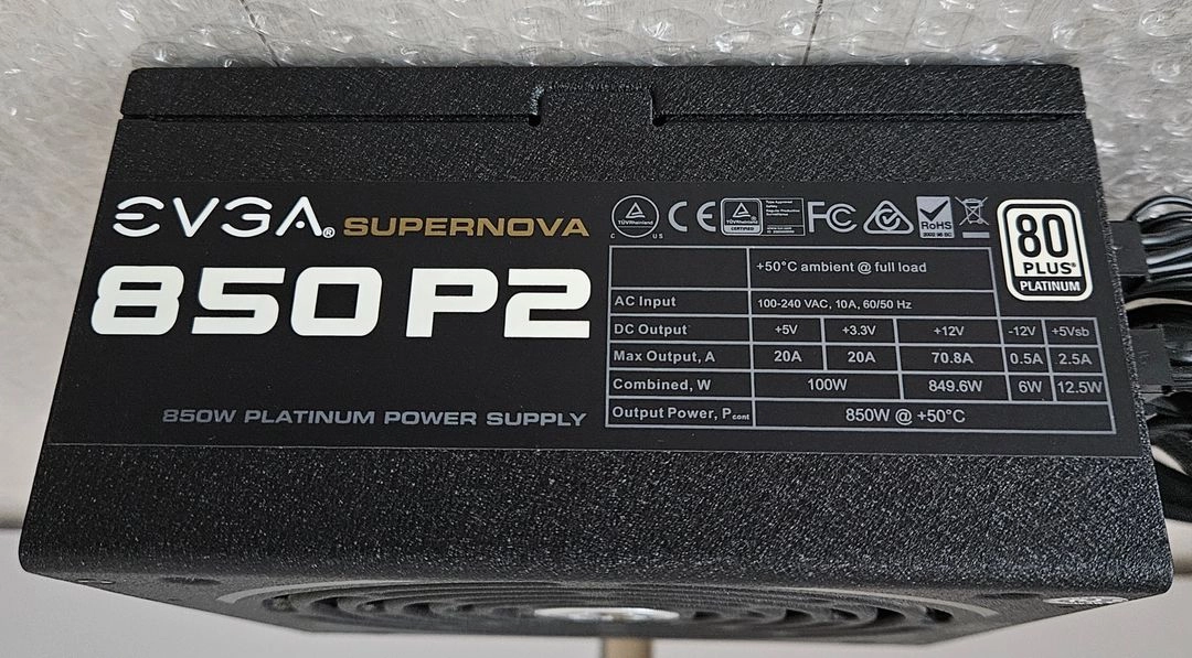 EVGA 850W 파워서플라이 (80PLUS 플래티넘) 이미지