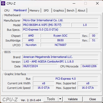 MSI PRO B650M-A WIFI 메인보드 이미지