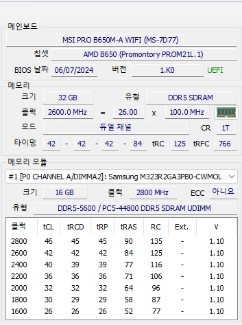 MSI PRO B650M-A WIFI 메인보드 이미지