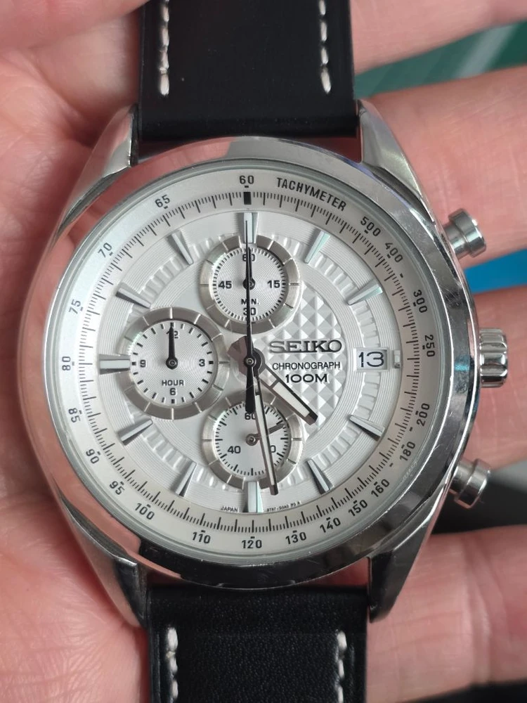 세이코 (SEIKO) 크로노 그래프 SSB173P1 실버/화이트 시계 이미지