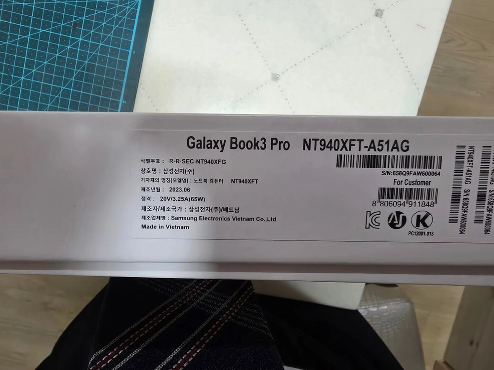 갤럭시북3프로 nt940xft-a51ag 이미지