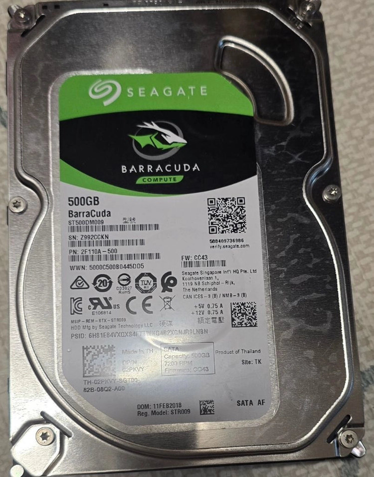 씨게이트 바라쿠다 3.5인치 HDD 500GB (7200RPM) 판매합니다 이미지