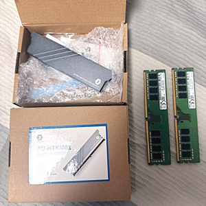 (A급) 삼성 DDR4 8GB PC4-2400T(단면) 2개 (총16GB) + 장우 램 방열판(실버) 2개 일괄 이미지