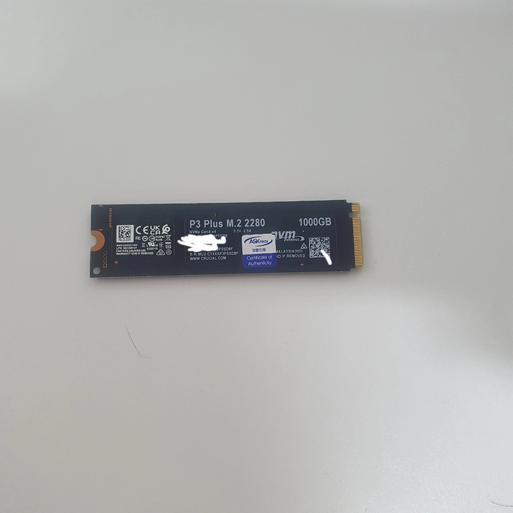 SSD 1TB M.2 NVMe Crucial P3 Plus (547회/2135시간) 국내정발 무상AS5년 이미지