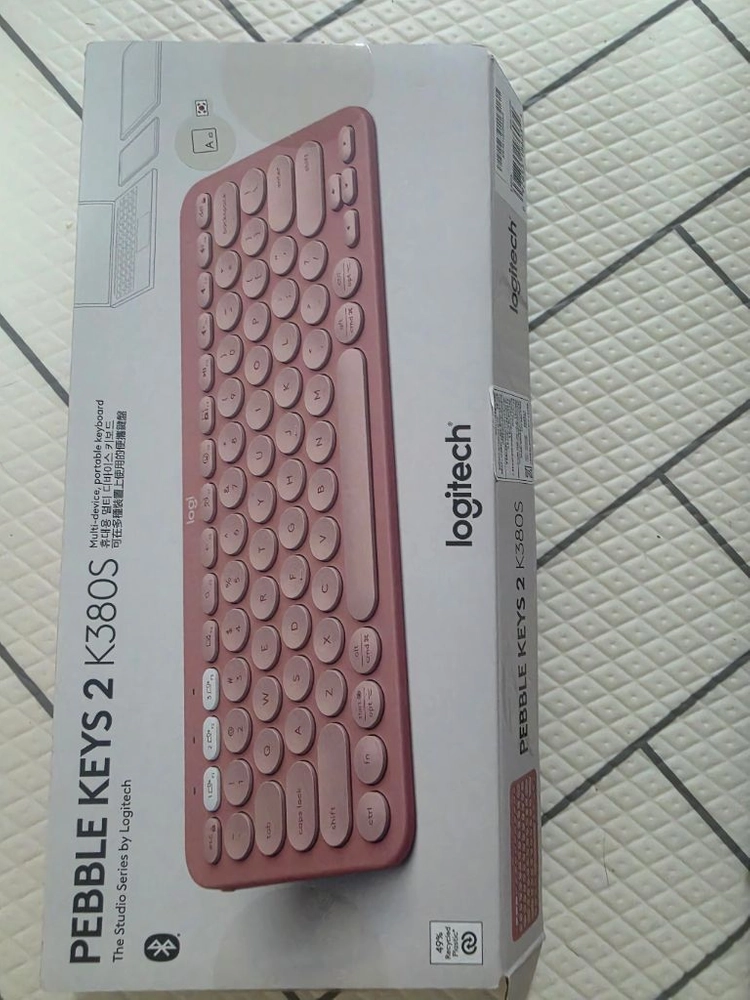 로지텍 K380S 핑크 블루투스 키보드 이미지