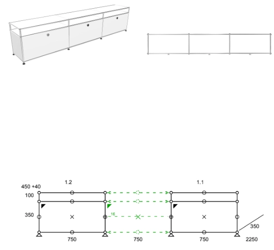 usm haller TV unit 3x2 pure white 이미지